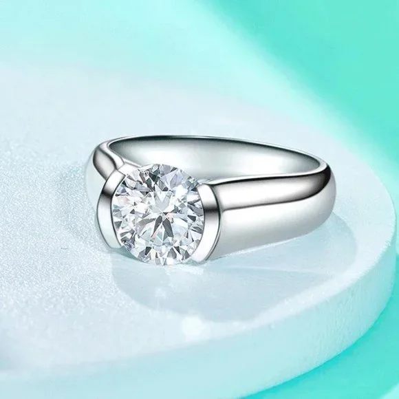 Certified 2 ct. t.w. Moissanite Diamond Engagement Ring NEW - Picture 6 of 16